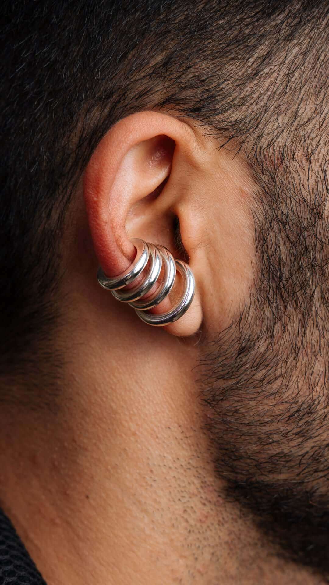 Set of 4 Sterling Silver Ear cuff, handmade from 925 sterling silver