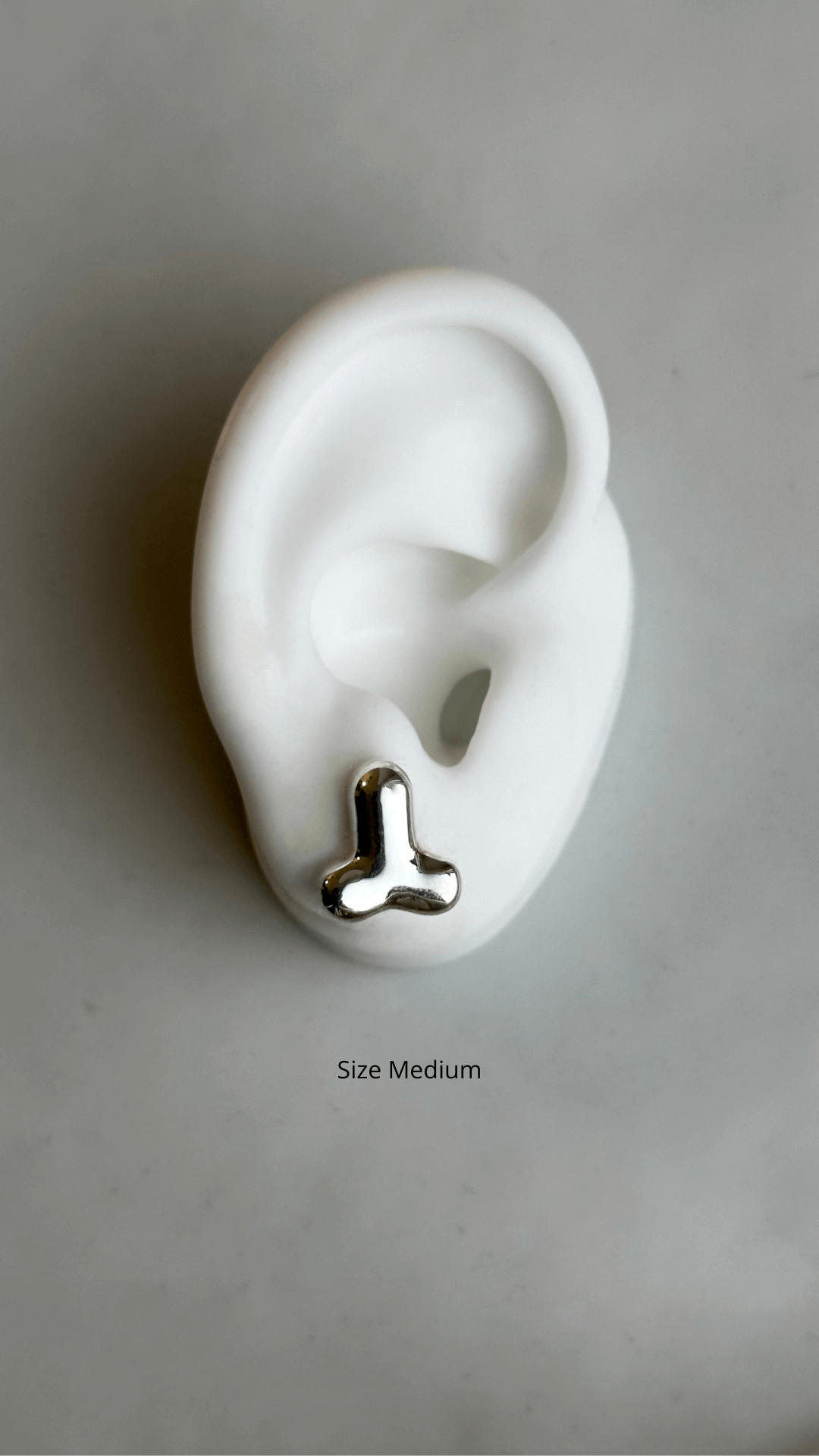 Sterling silver penis stud earring, modern unisex jewelry