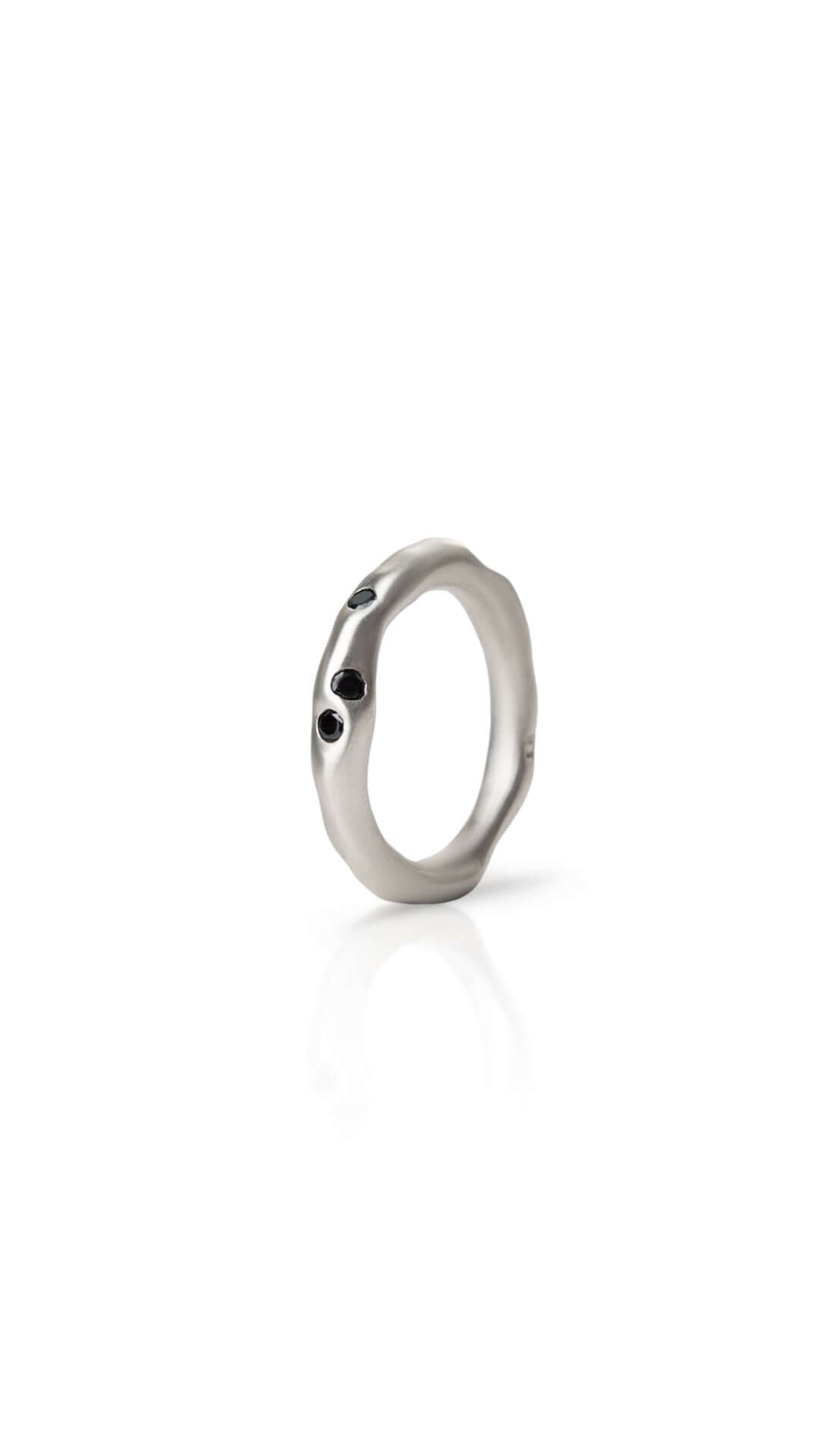 Black Stone Ring, handmade from 925 sterling silver