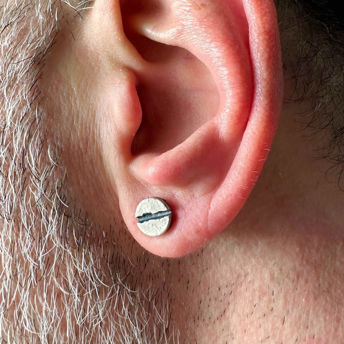 Handmade silver stud earrings with a unique design, exquisite details, add elegance and charm to any look.