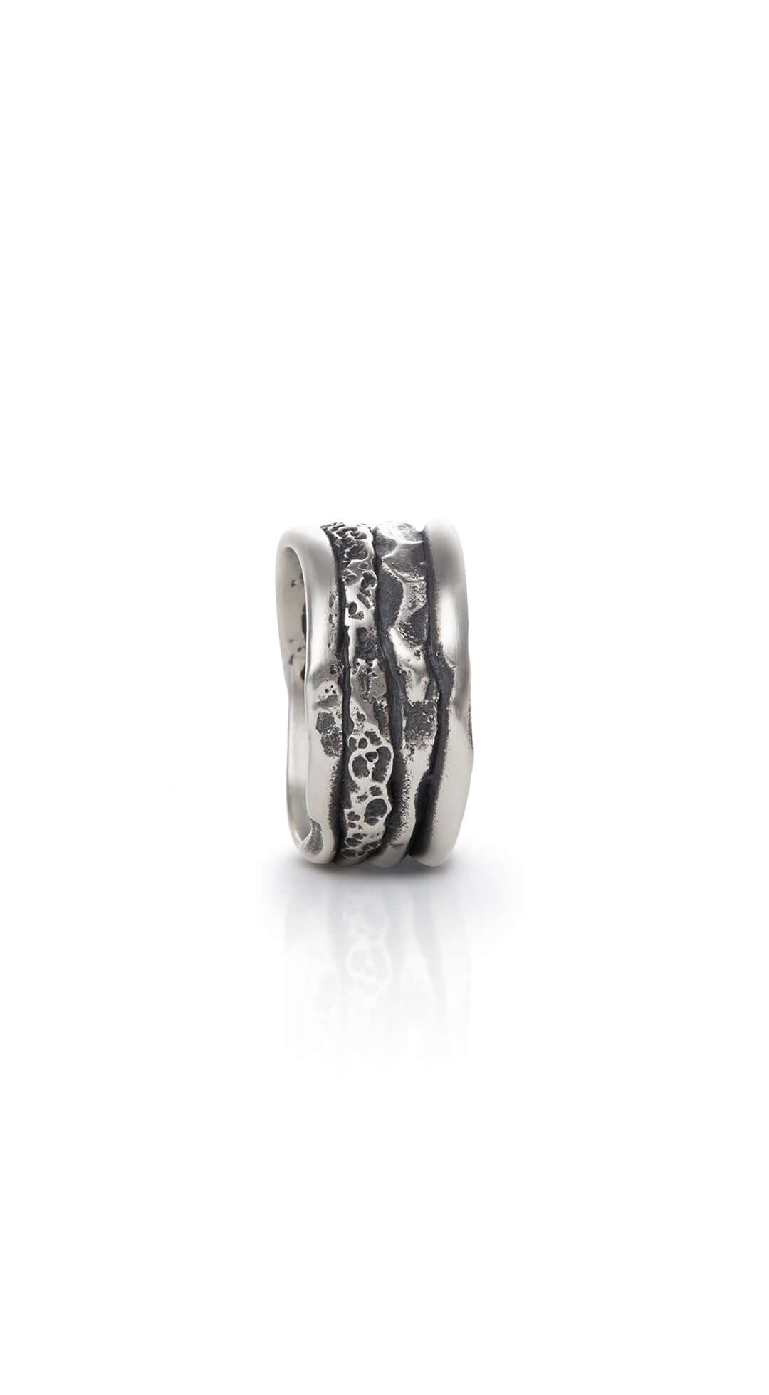 Sterling silver wire ring with black patina, handmade in Ukraine by DYCH Jewelry