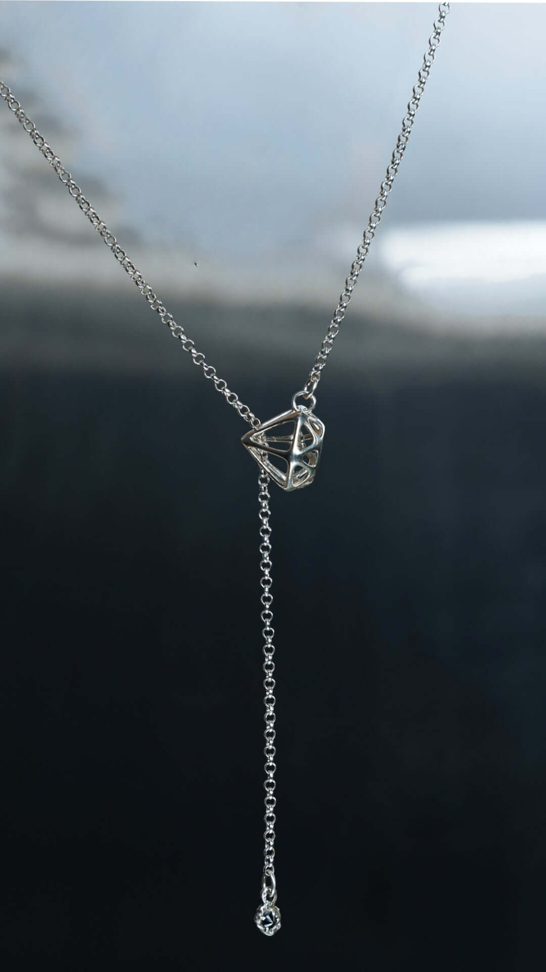 Diamond Chain Necklace, handmade from 925 sterling silver