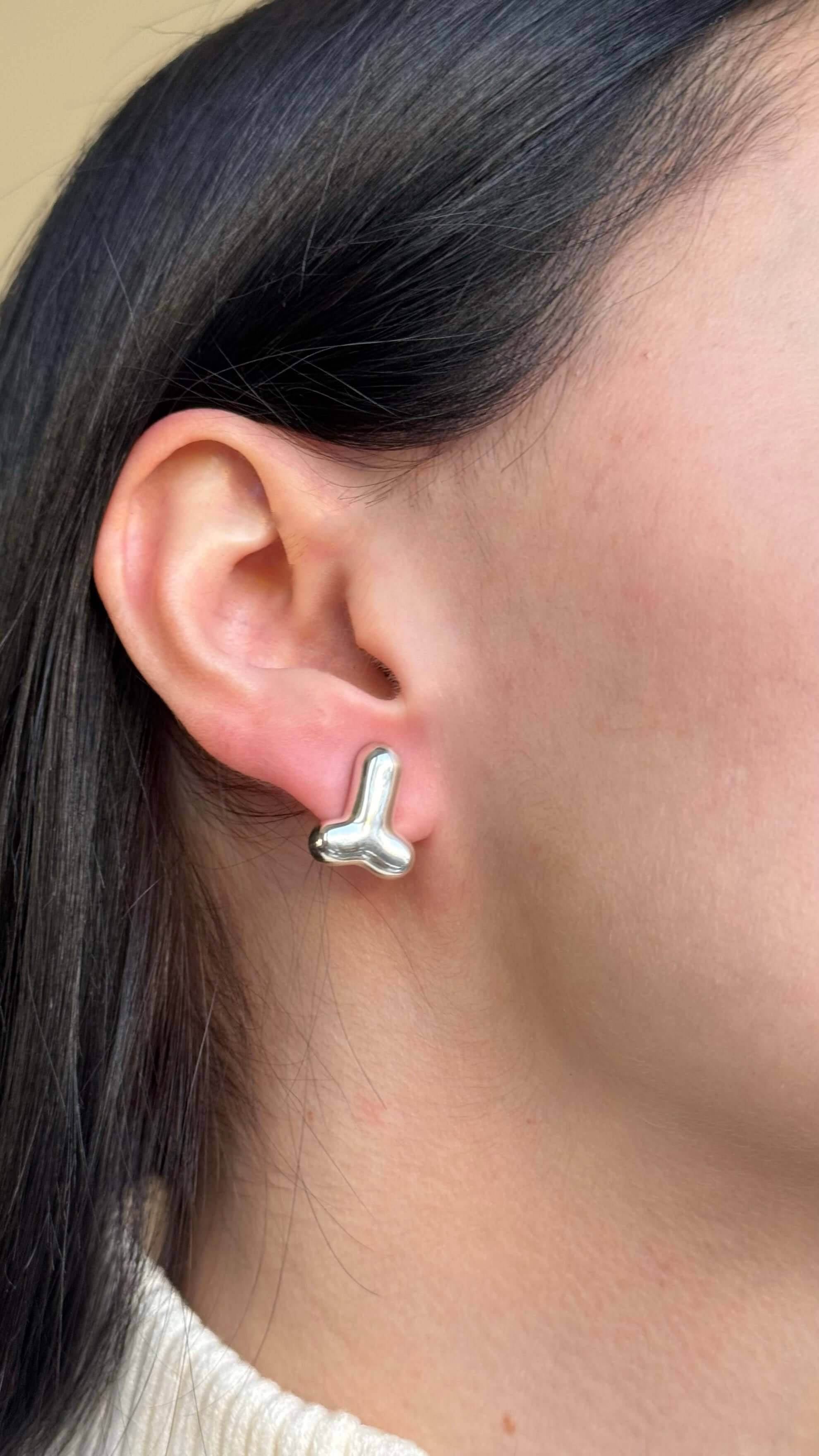 Sterling silver penis stud earring, handmade DYCH jewelry