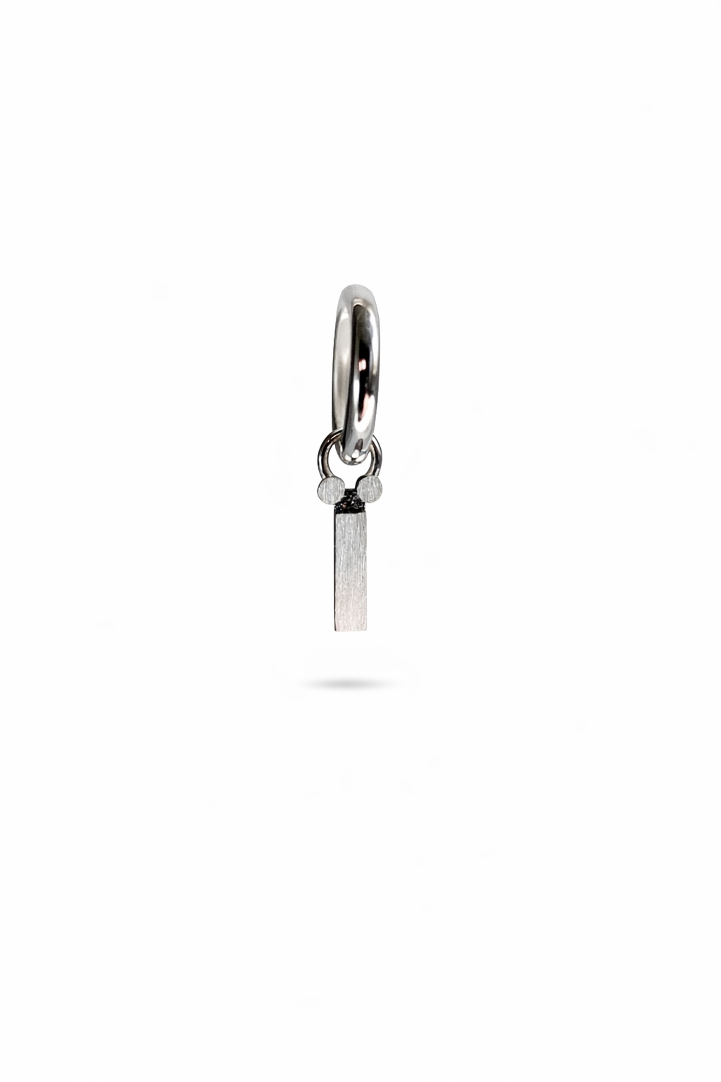 Letter Ї Charm with Hoop Earring – handmade unisex hoop earring with charm in sterling silver 925, charm on a hoop earring