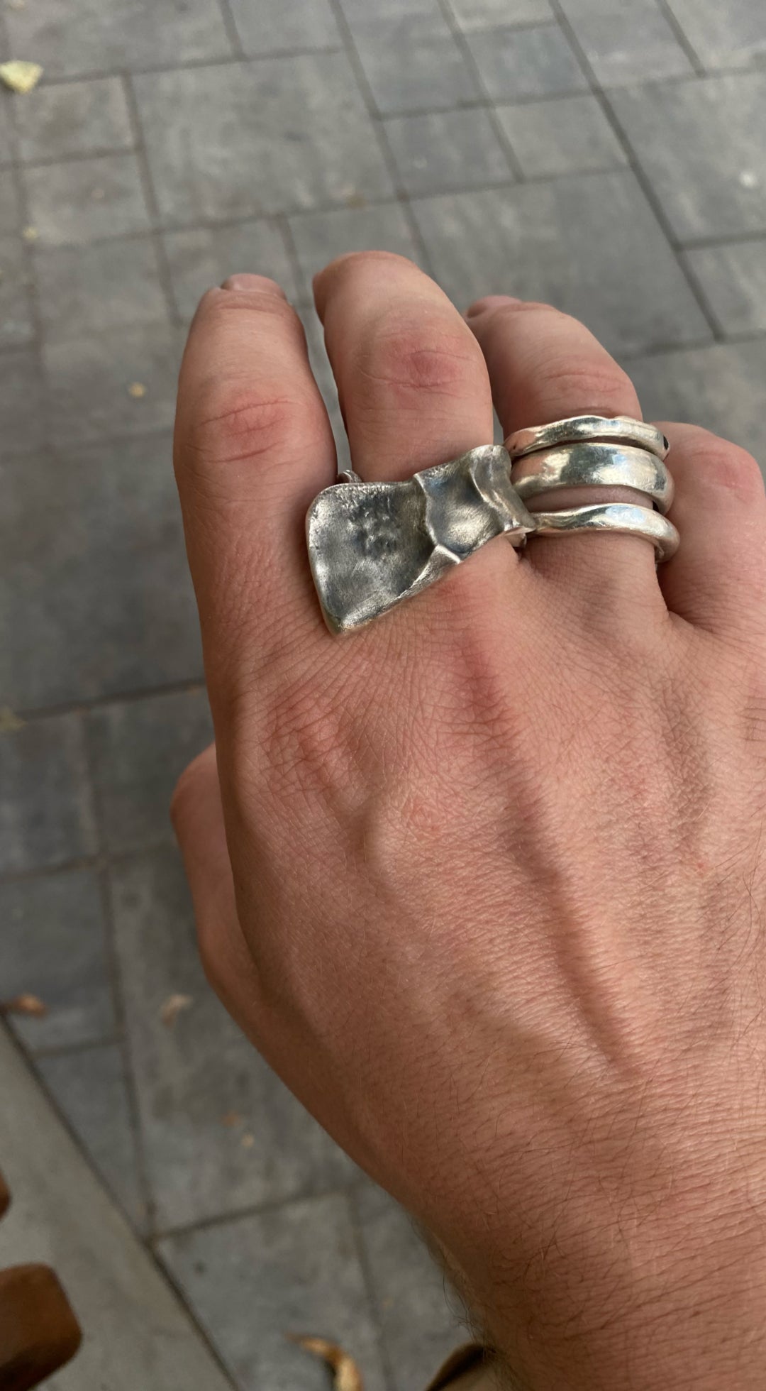 Croco Ring Black Patina