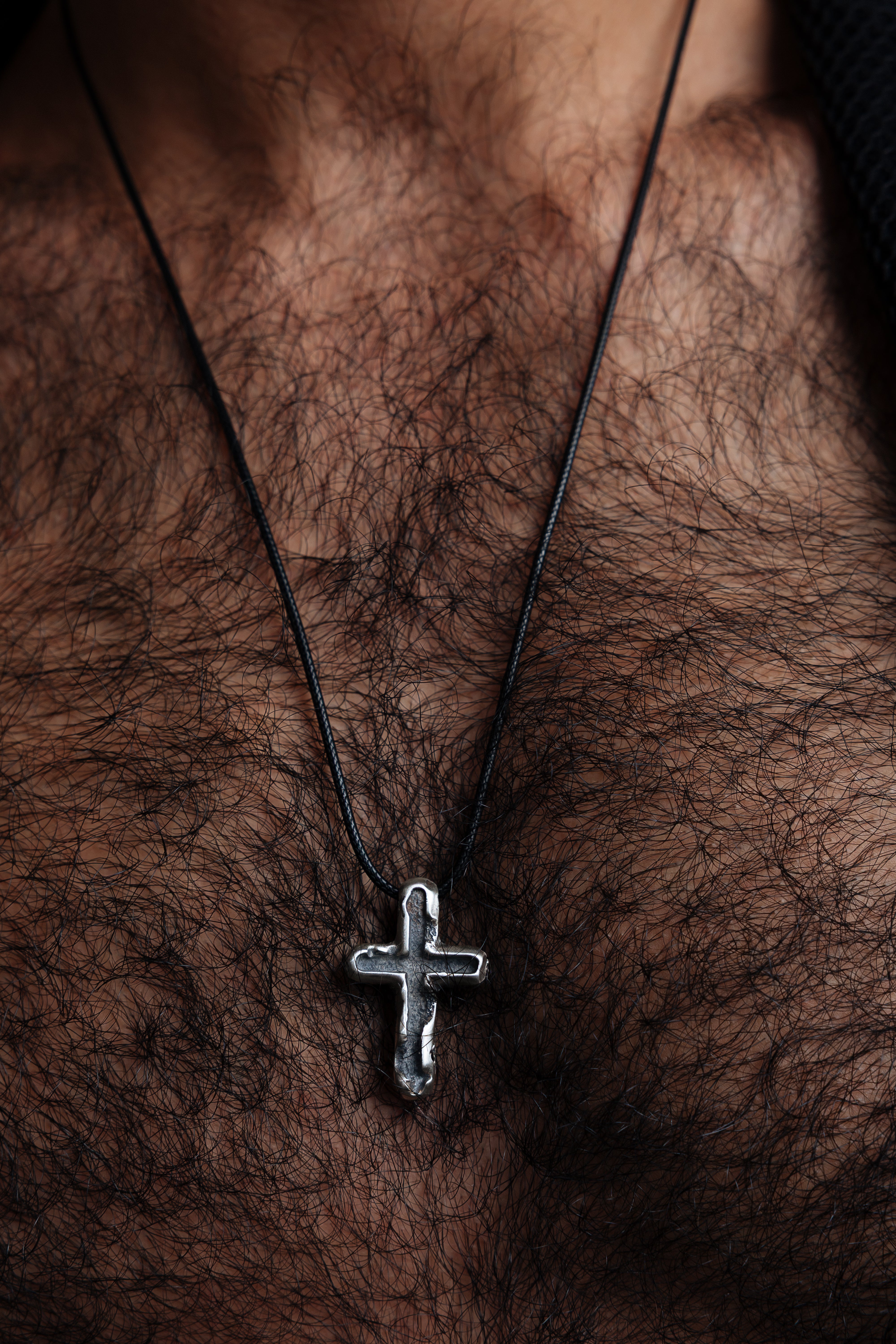 Black Stones Cross Pendant