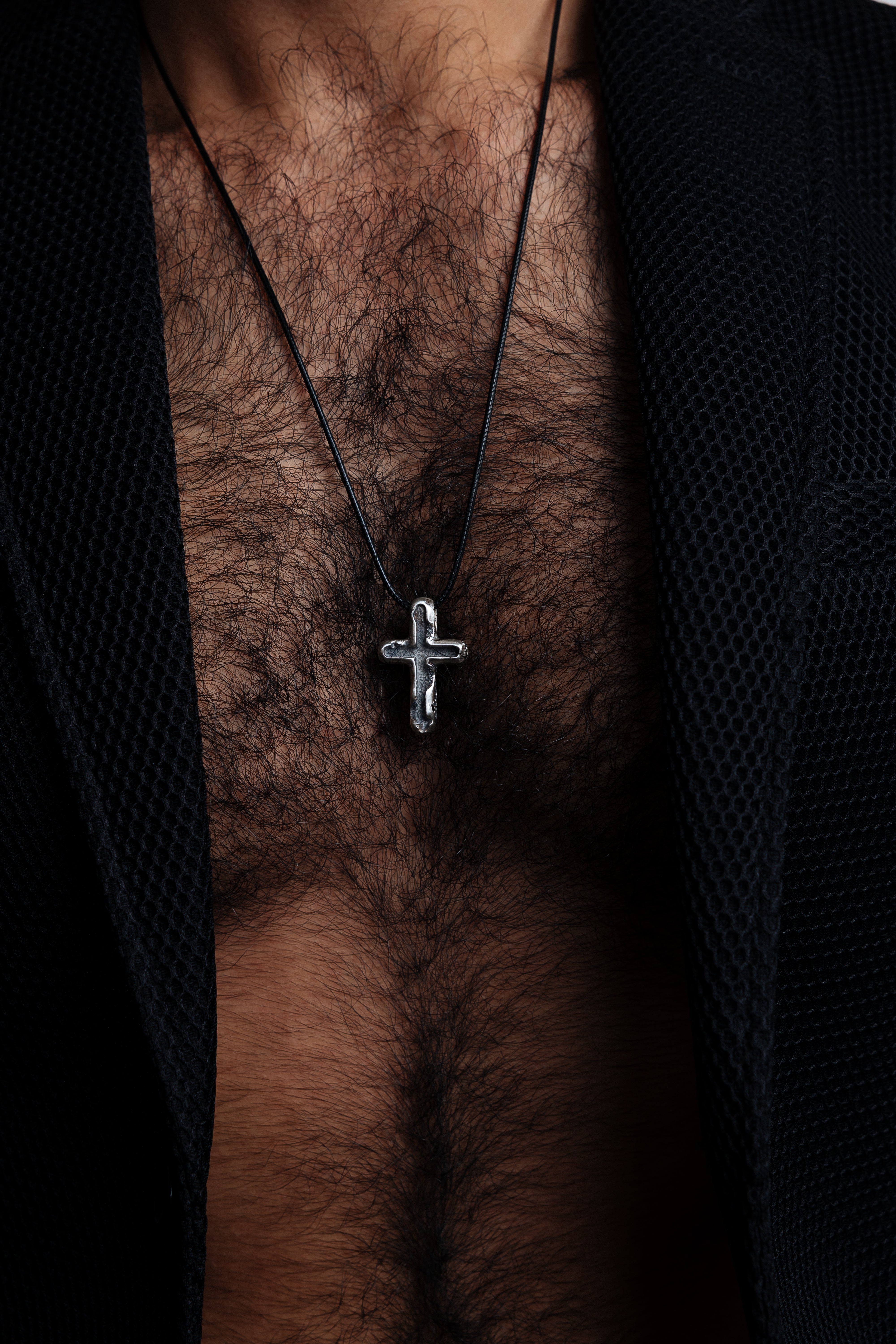 Black Stones Cross Pendant