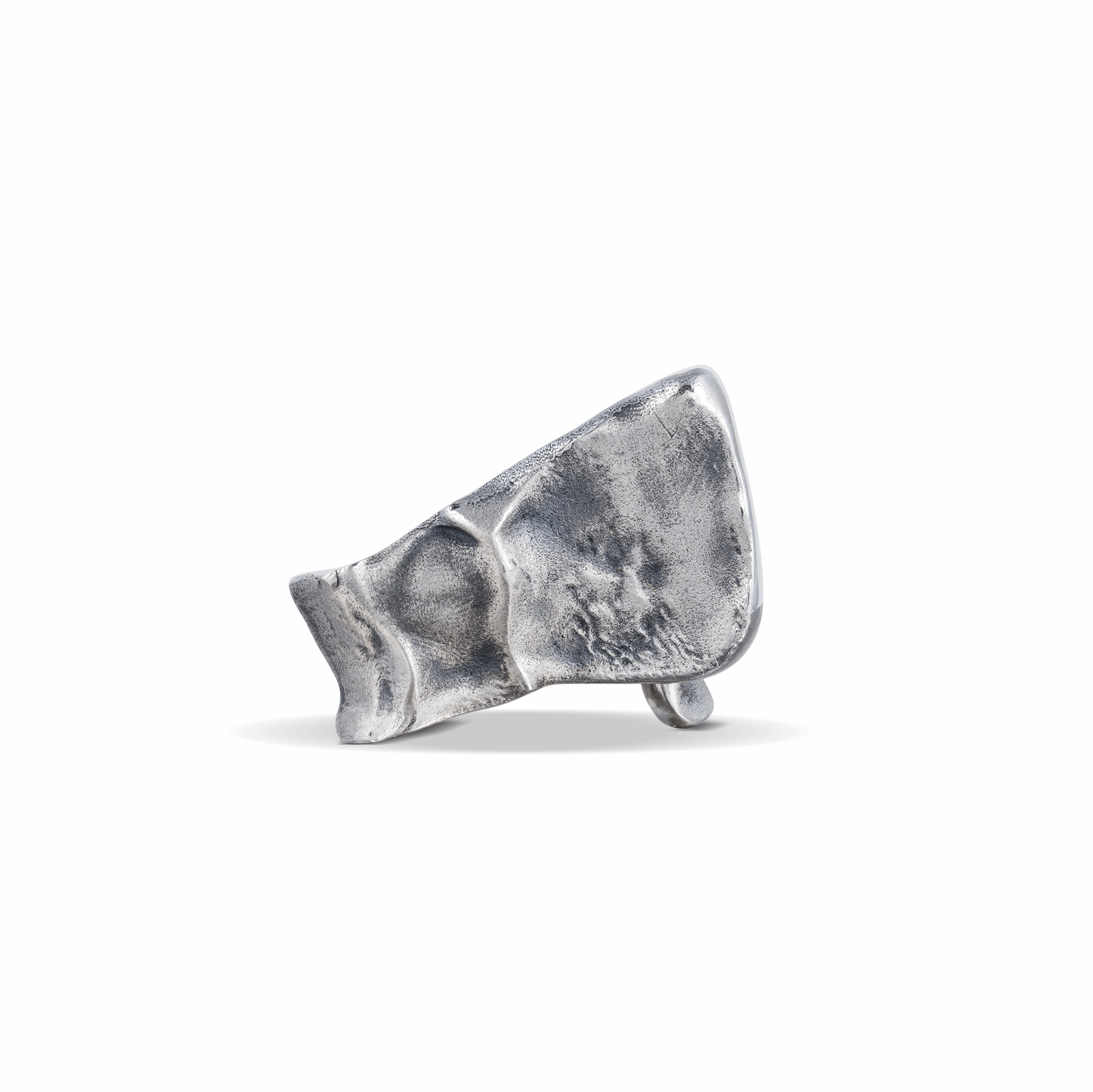 Sterling silver ring with an irregular shape for a contemporary look.