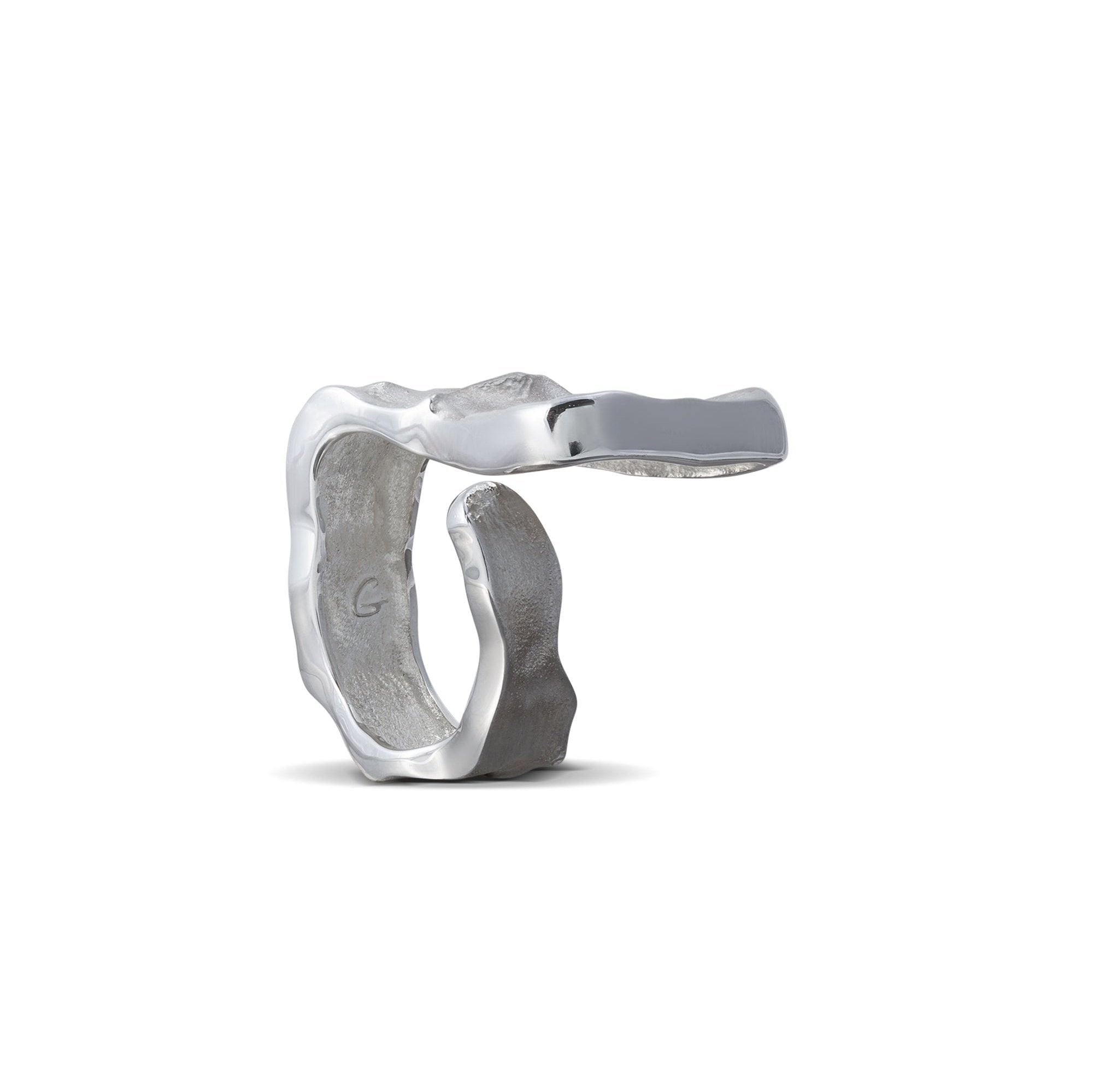 Avant-garde men's accessory blending minimalist style with bold geometric silhouettes