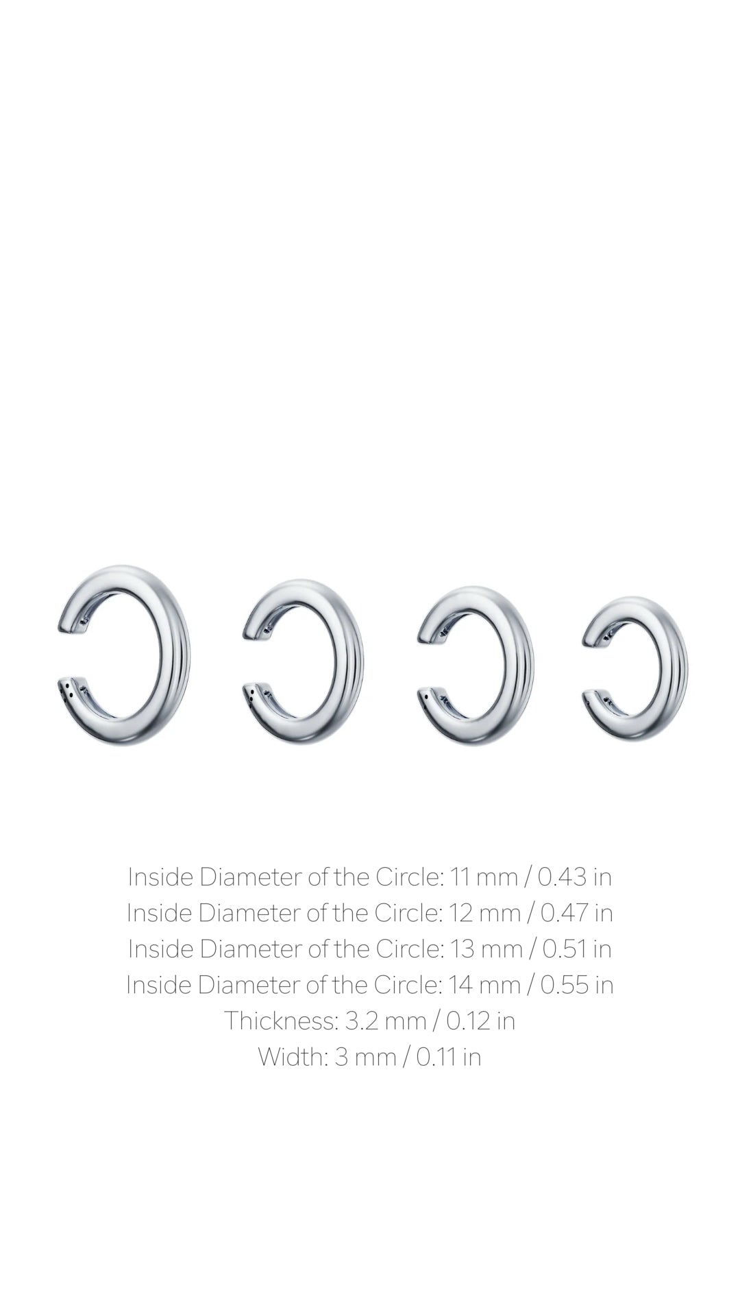 Set of 4 Sterling Silver Ear cuff