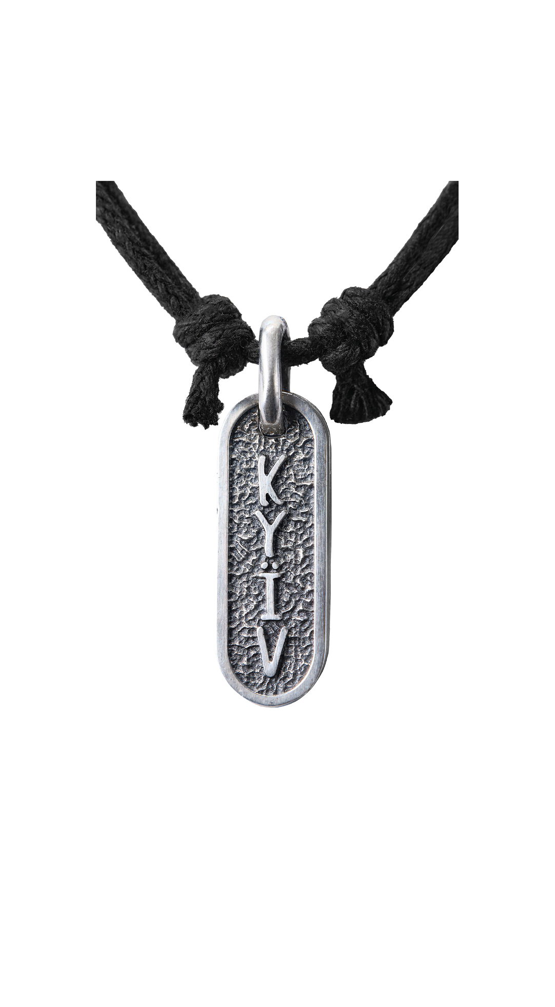 KYIV pendant by DYCH.NET crafted from sterling silver with intricate detailing.