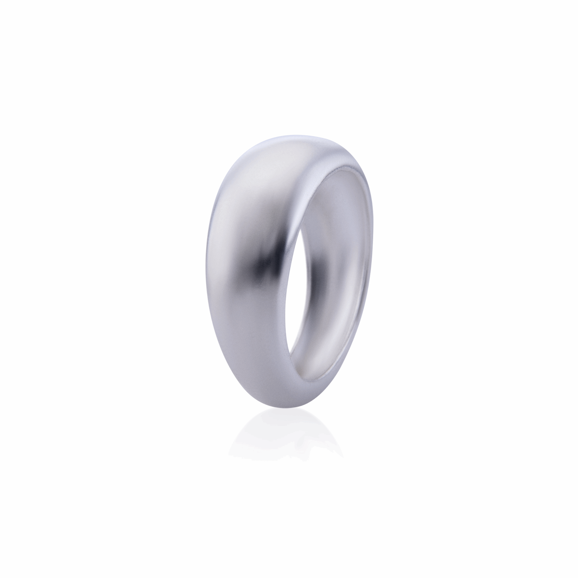 Sterling silver domed ring featuring a timeless and versatile style.