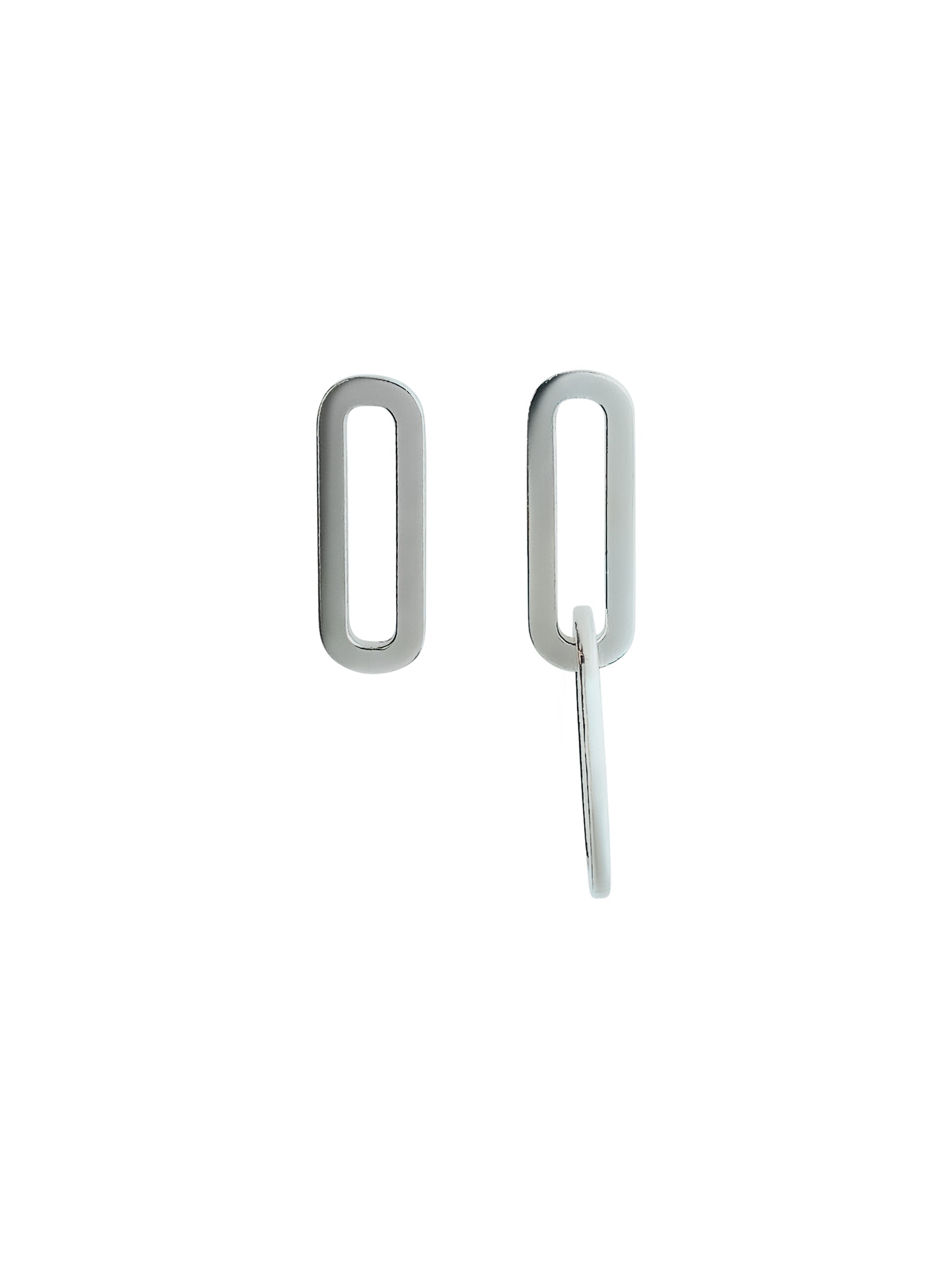 Silver stud earring with a minimalist and timeless design.