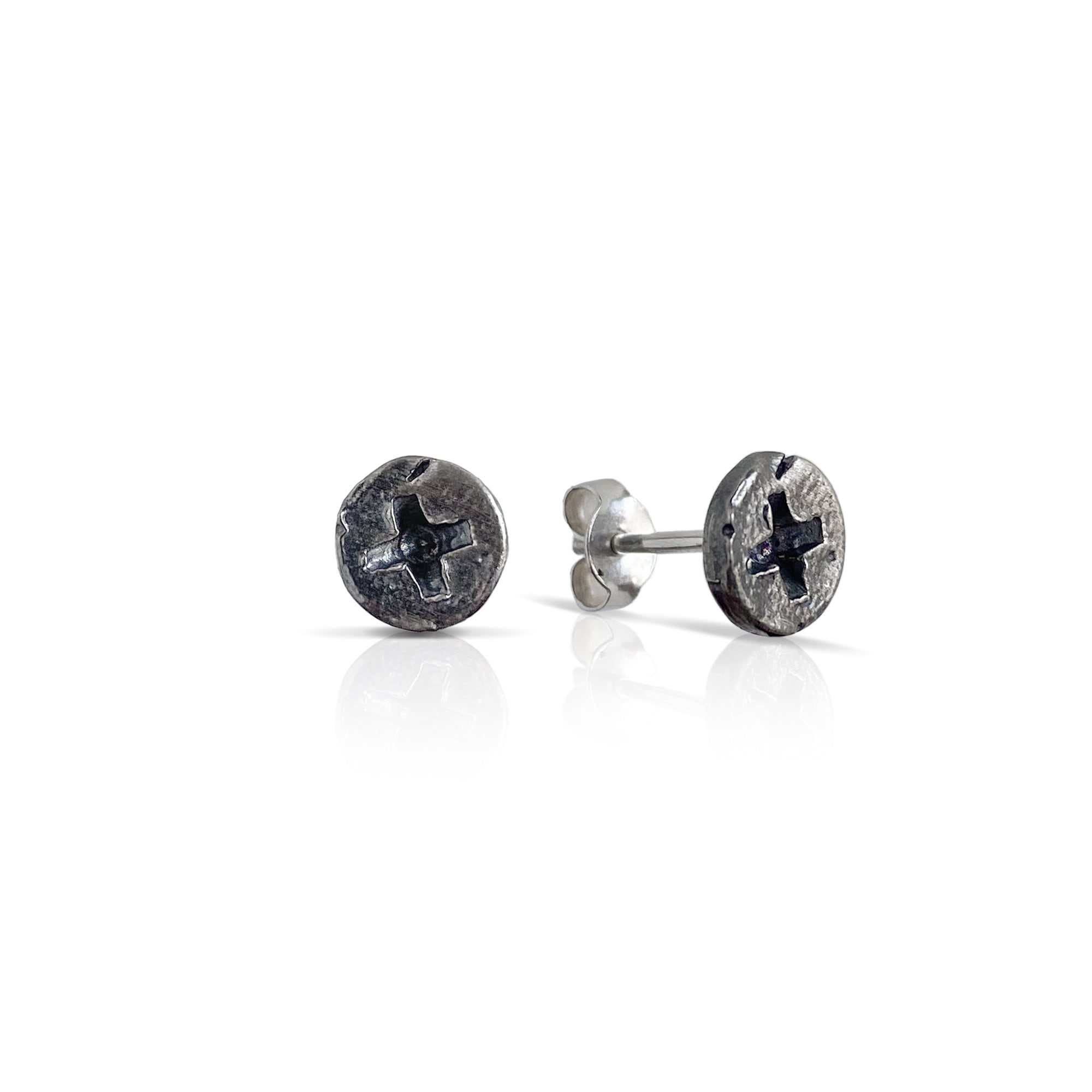 sterling silver stud Screw Nail Stud Earring