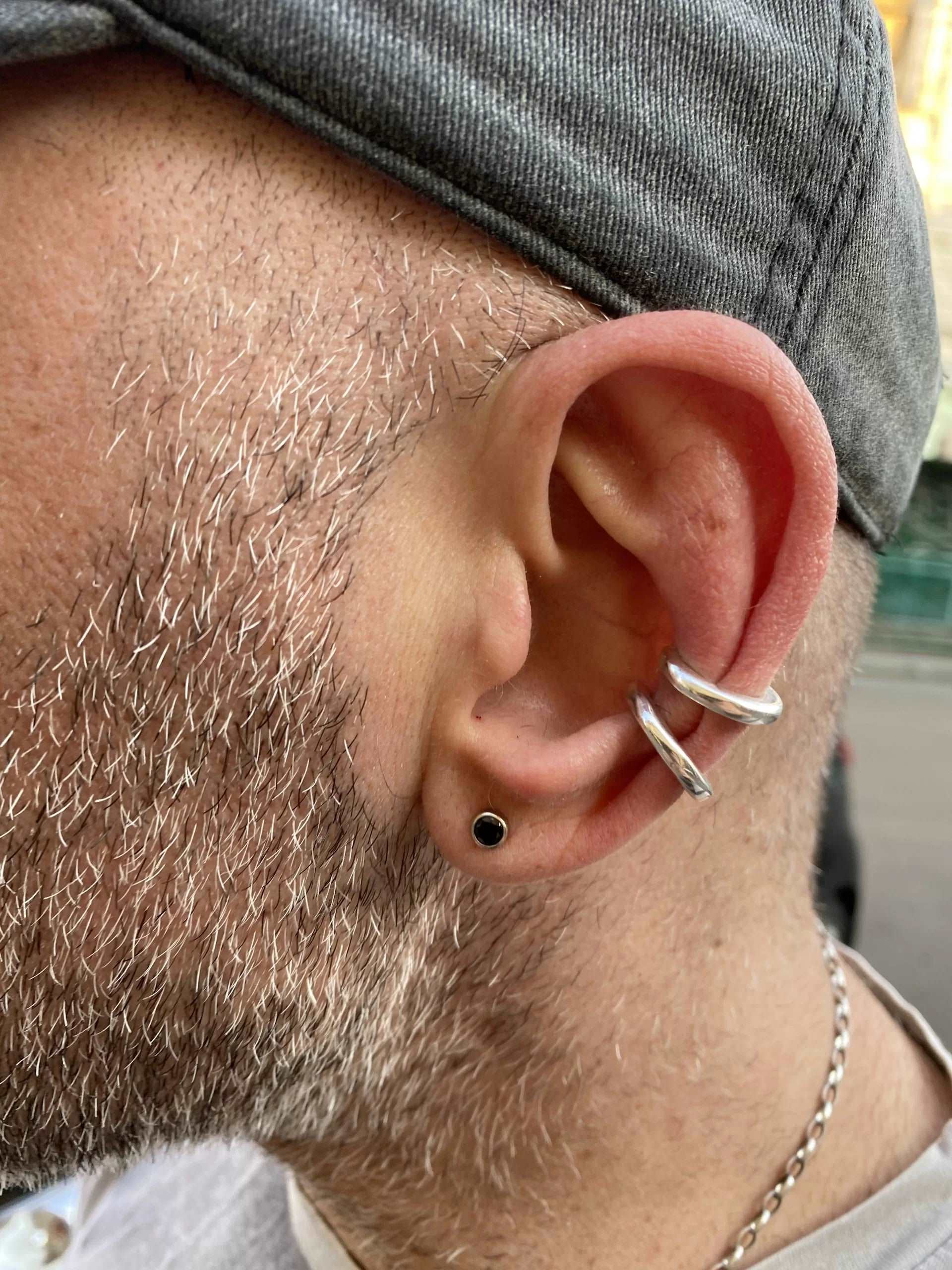 Mens ear cuff and ear climber pieces with a subtle, modern aesthetic.