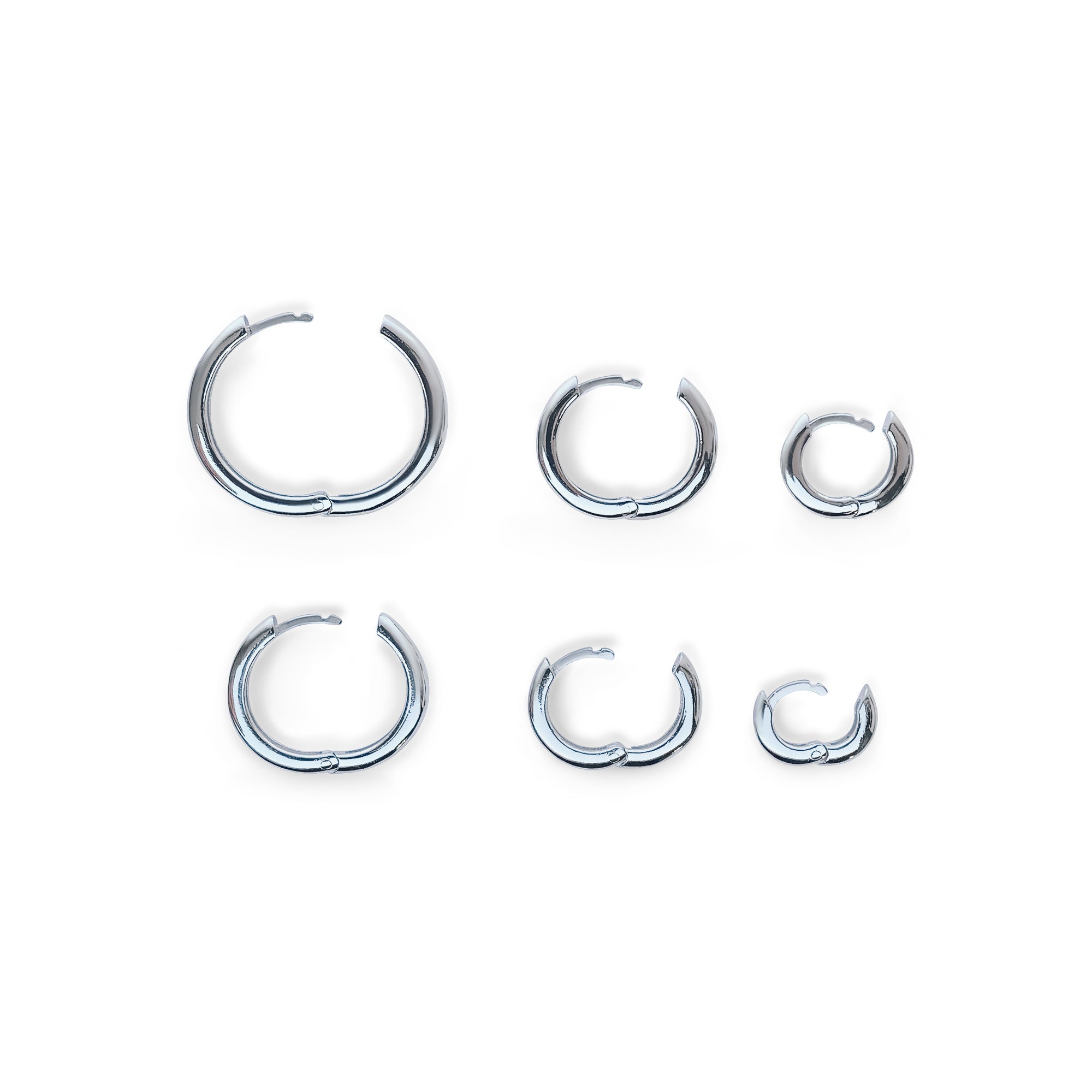 Sleek silver hoop earrings designed for a modern and minimalist look.