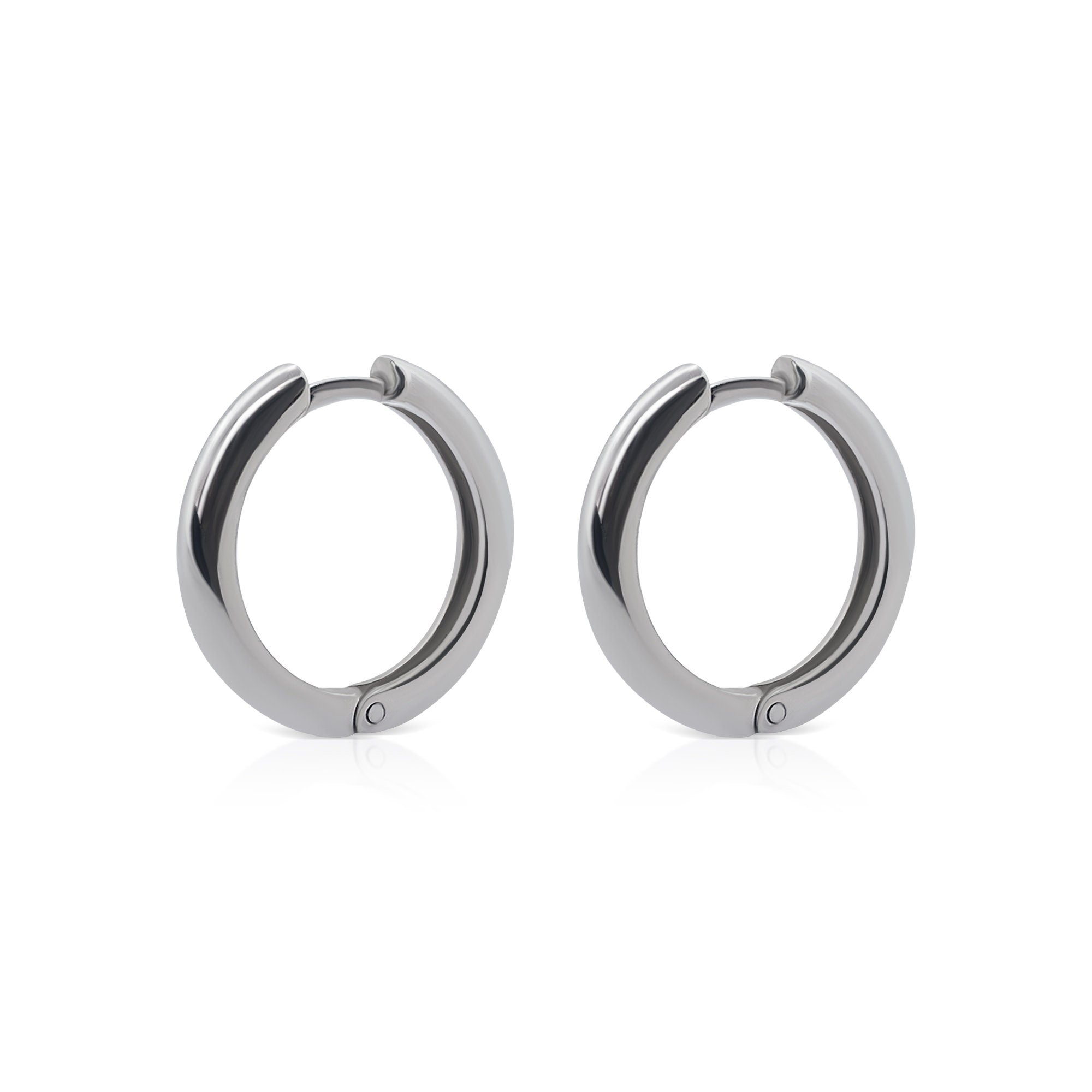 Dainty silver earrings with a minimalist design, perfect for everyday wear.