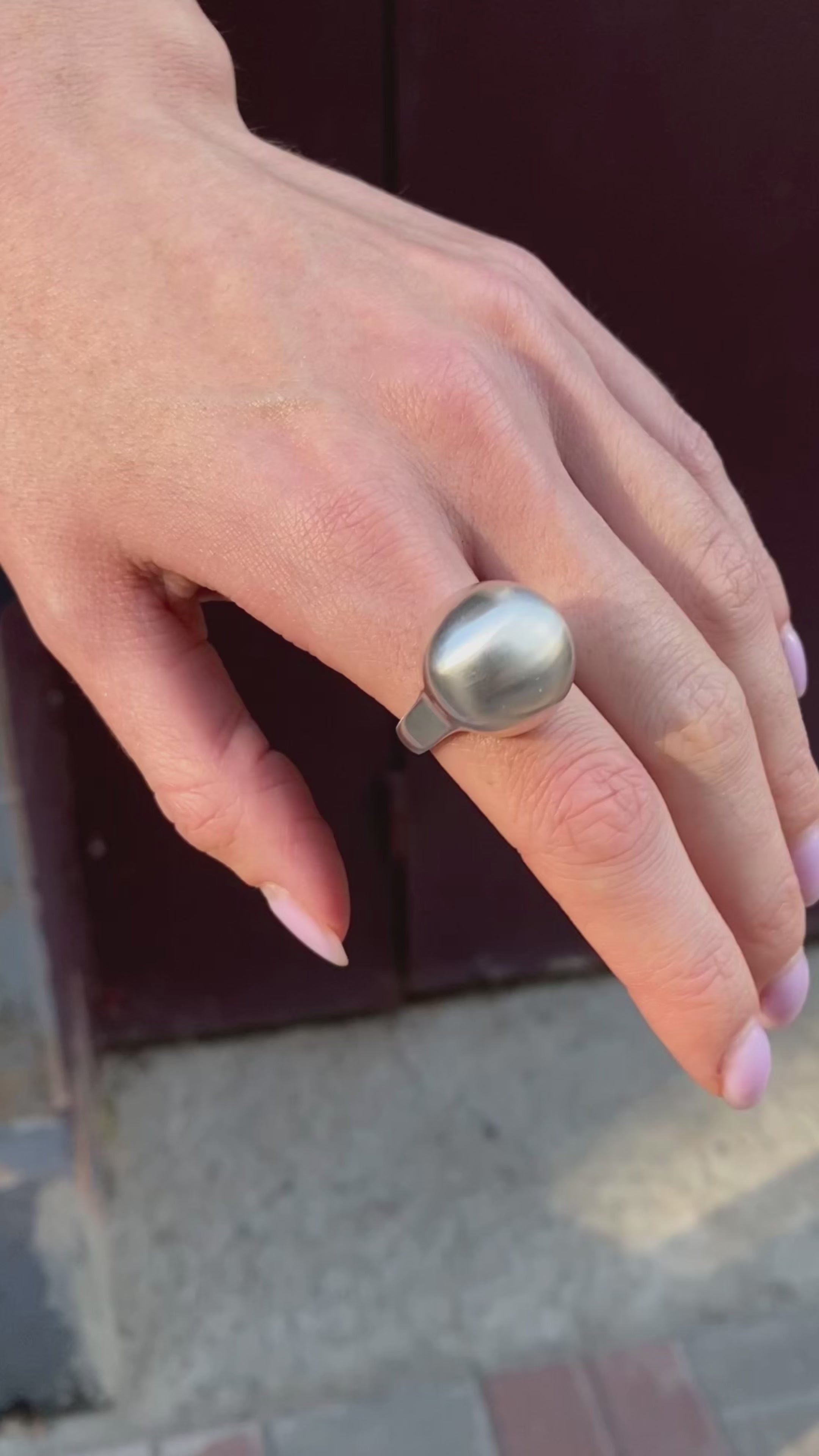 Elegant Silver Dome Ring for bold, stackable looks.